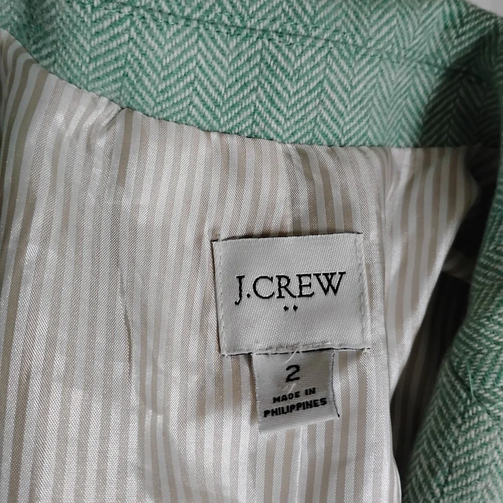 J. Crew Mint Green Tailored Single-Button Blazer